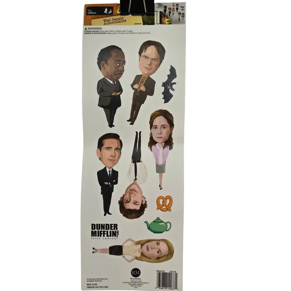 The Office‎ Wall Decals RoomMates Dunder Mifflin Michael Dwight Jim Pam 5 Sheets